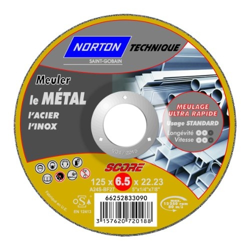 Disque en métal pour métal, NORTON, diam. 125 mm