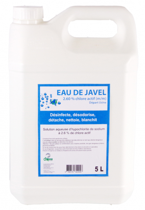 Eau de Javel - Chlorée à 2.6% - Bidon de 5 L - Groupe HCP
