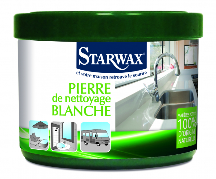 STARWAX SOLUVERT Pierre Blanche de Nettoyage - 375g - 99% d'Origine  Naturelle en Pot - Détache, Dégraisse, Polit, Fait briller - Intérieur et