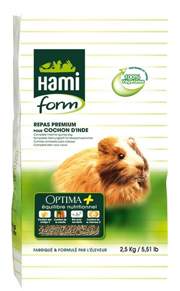 Repas complet pour Cochon d'inde - Hamiform - Optima + - 2.5 kg Hami Form