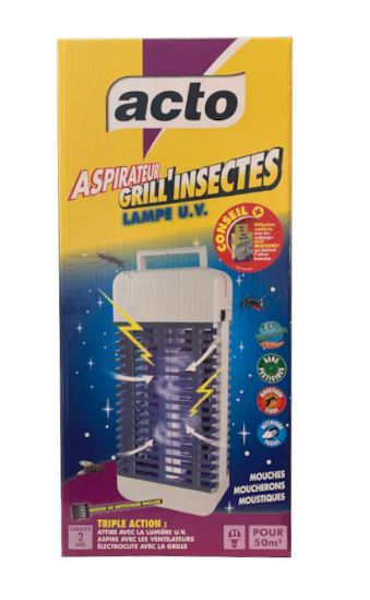 Grill'insectes aspirateur - Acto - Aveclampe uv Acto