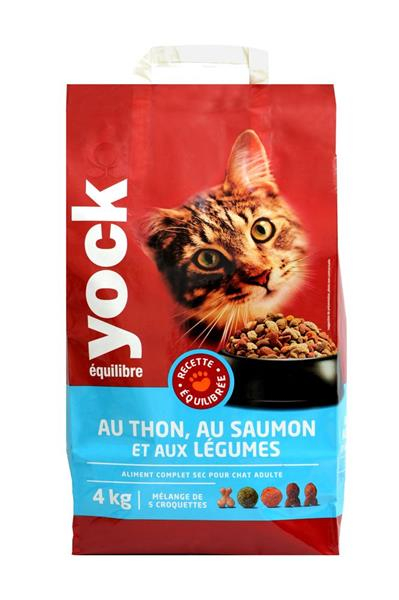 Croquettes Chat Au Thon Saumon Aux Legumes Yock Equilibre 4 Kg