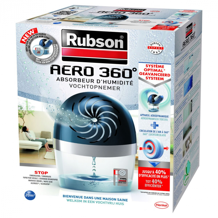 Recharges pour absorbeur d'humidité Aéro 360° par 4 RUBSON, 383330, Peinture et droguerie