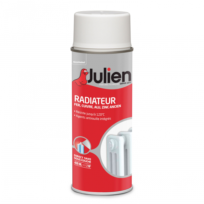 Aérosol peinture pour radiateur - Peintures Julien - Blanc satin - 400 ml  Julien